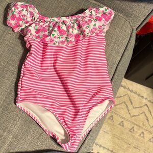 Charming Pink Floral Kids One Piece Swimsuit size 2t